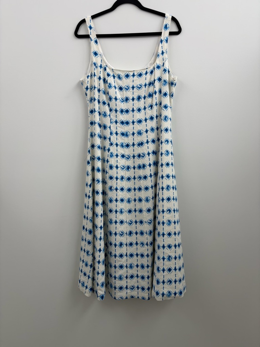 Christian Lacroix Blue & White Geometric Dress — NWOT (Size Large)